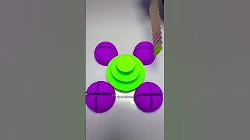 V146 Satisfying Kinetic Sand Cutting ASMR Precision Relaxation! 🎭💜💚#youtubeshorts #fyp #diy #asmr