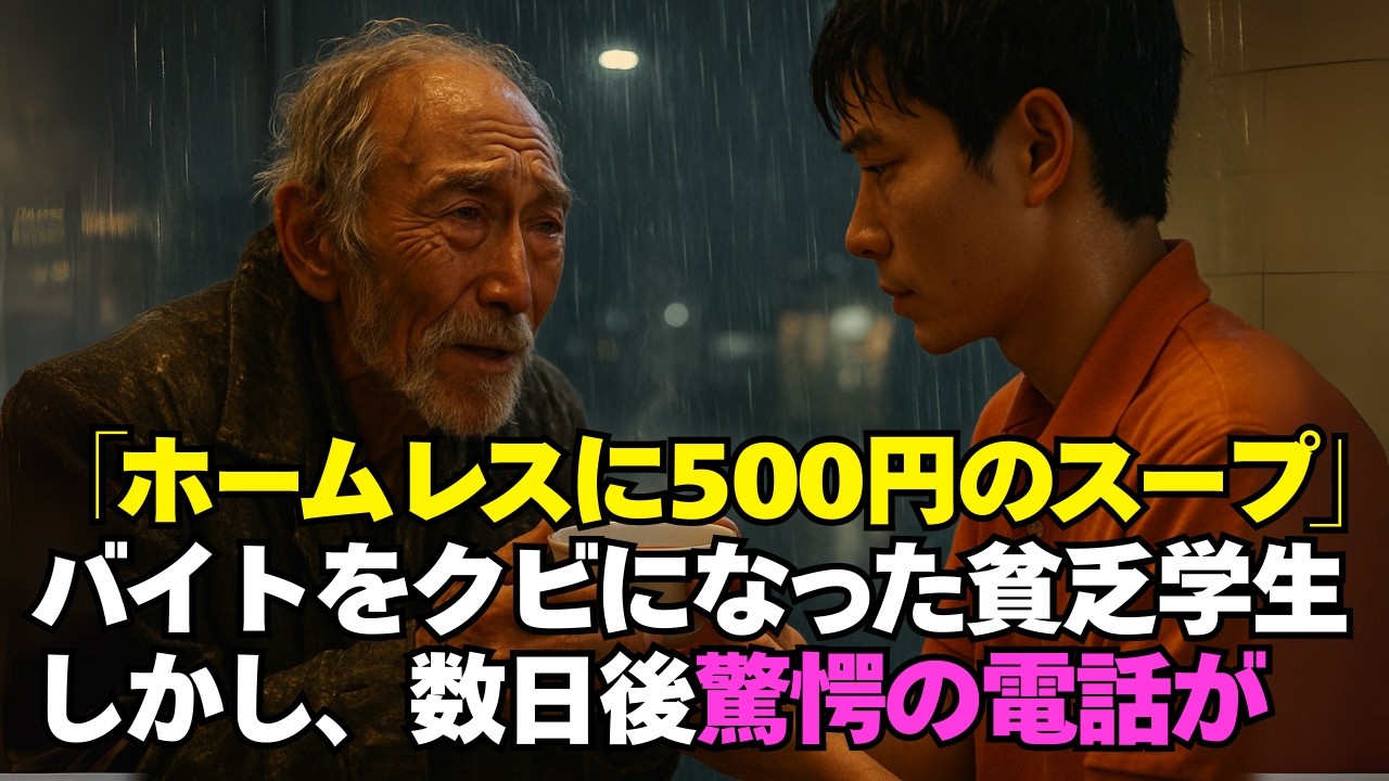「ホームレスに500円のスープ」バイトをクビになった貧乏学生。しかし1週間後、会社のトップから驚愕の電話が──