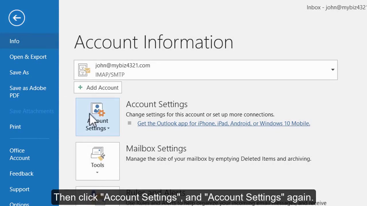 how-to-change-your-email-password-in-outlook-2016-youtube