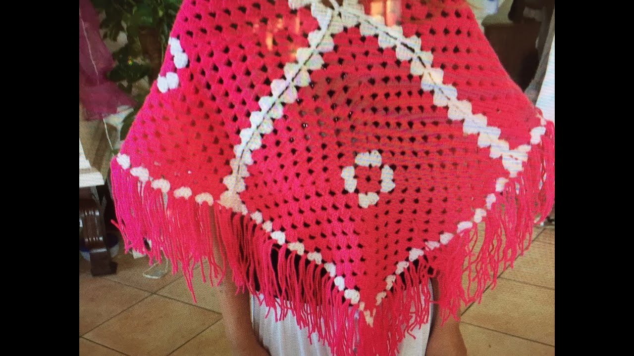 Tuto poncho facile au crochet - YouTube