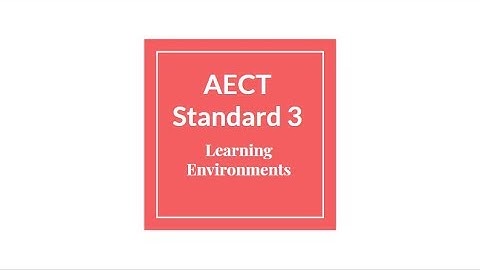 AECT Standard 3: Learning Environments