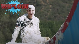 Retired Baby Gets Hit in the Soft Spot | Wipeout US | Clips | Wipeout screenshot 5