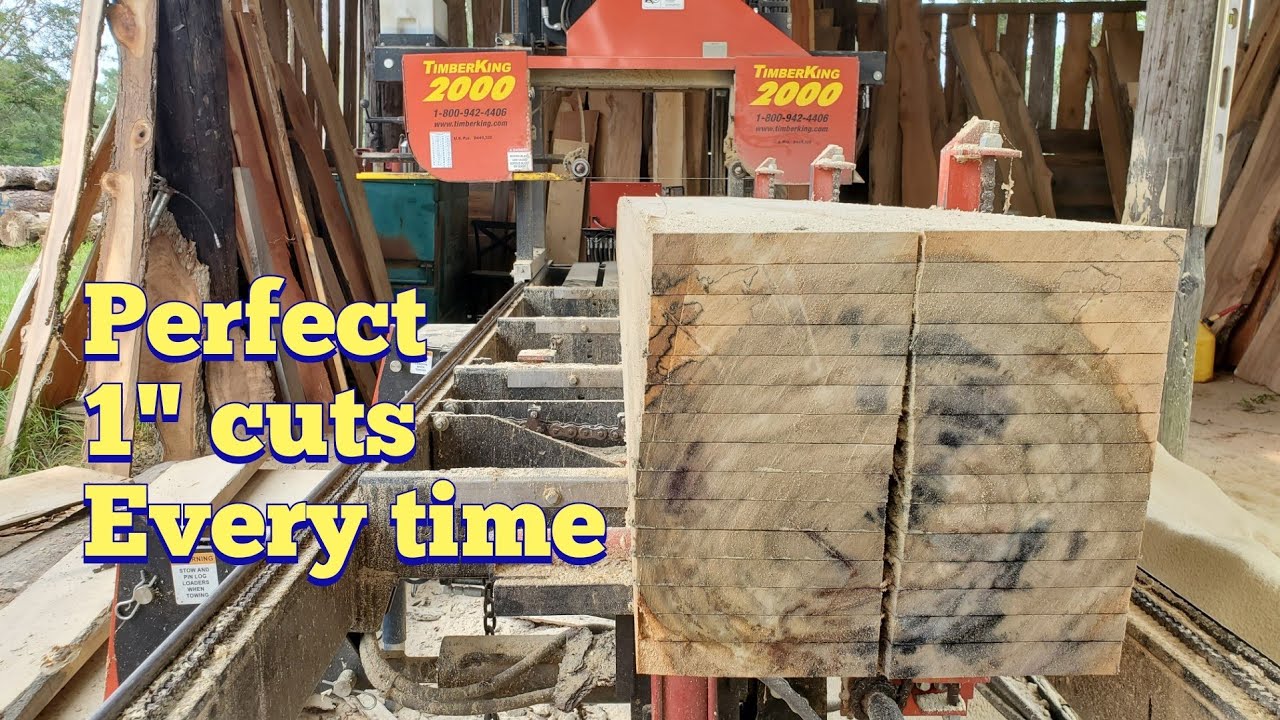 How to adjust blade level on a Timberking sawmill (last cut exactly 1") YouTube