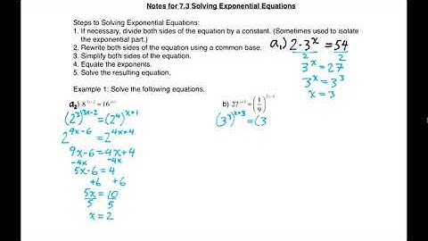 PC12 Lesson 7.3 Solving Exponential Equations