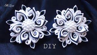 Резинки канзаши, МК / DIY Scrunchy with Kanzashi flowers