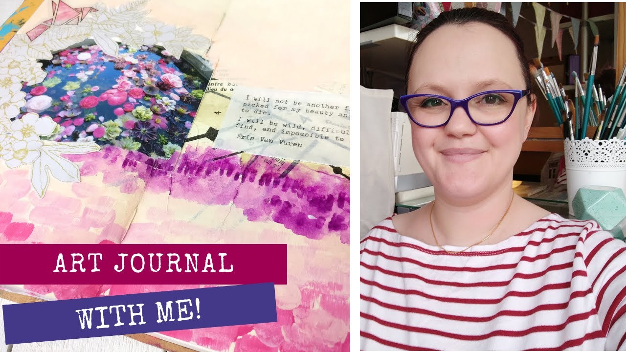 Art Journal With Me Floral Collage YouTube