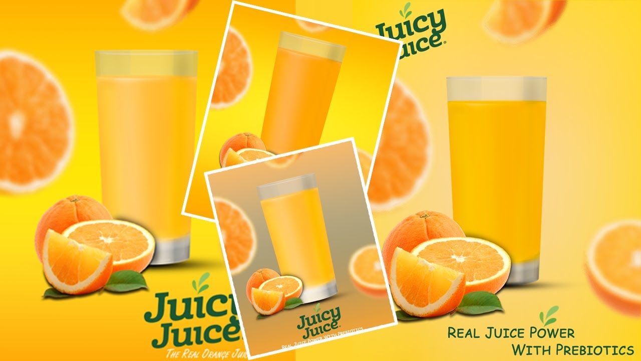 Product Manipulation Tutorial in Photoshop | Orange Juice Advertising Poster Design By Click And Tip