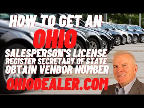 Ohio Salesperson License Application for Ohio Dealers-Ohio Secretary of State, Vendor License App