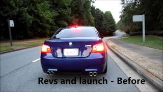 BMW M5 E60 V10 muffler delete - before and after