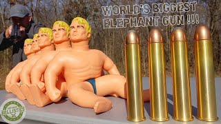 700 NITRO vs STRETCH ARMSTRONGS !!! (World's Biggest Elephant Gun)