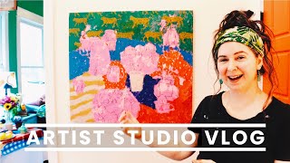 NEW ART SUPPLIES, LARGE PAINTING WITH HIDDEN MESSAGE, LIFE UPDATE & NEW INTERVIEW: ART VLOG