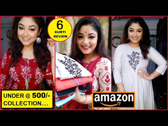 😎Amazon Kurti Haul😎Affordable Kurtis for Summers😎Under 500/-😎Embroidery/Ikat/Bandhani😎Vaishali  - YouTube