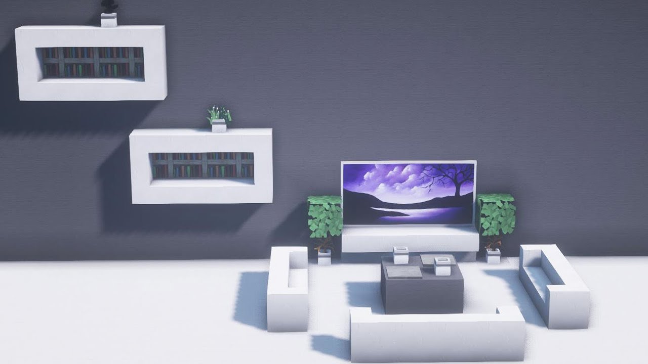 Minecraft Modern Living Room Build Tutorial YouTube