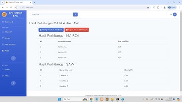 🔴 Aplikasi Sistem Pendukung Keputusan SPK Metode MAIRCA dan SAW Menggunakan Laravel 11