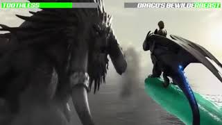How to Train Your Dragon 2 Toothless Vs Drago's Bewilderbeast with Healtbars