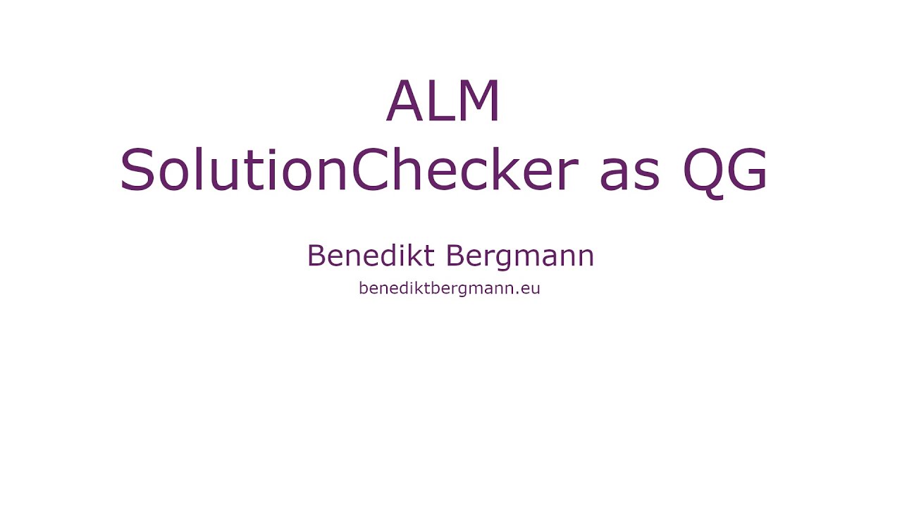 ALM - Solution Checker as quality gate