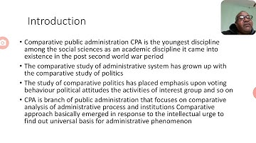 Comparative public administration CPA
