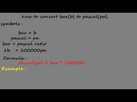 Video: How To Convert From Bar To Pascal