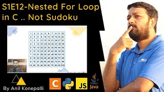 S1E12   Nested For Loop in C language in Telugu