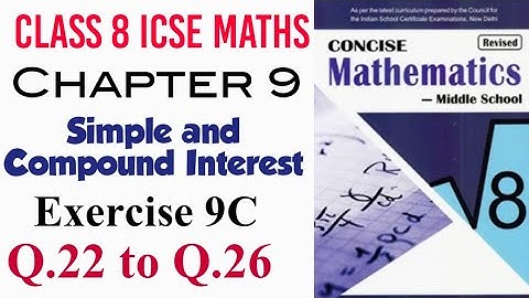 Exercise 9C Q.22 to Q.26 Class 8 ICSE Maths