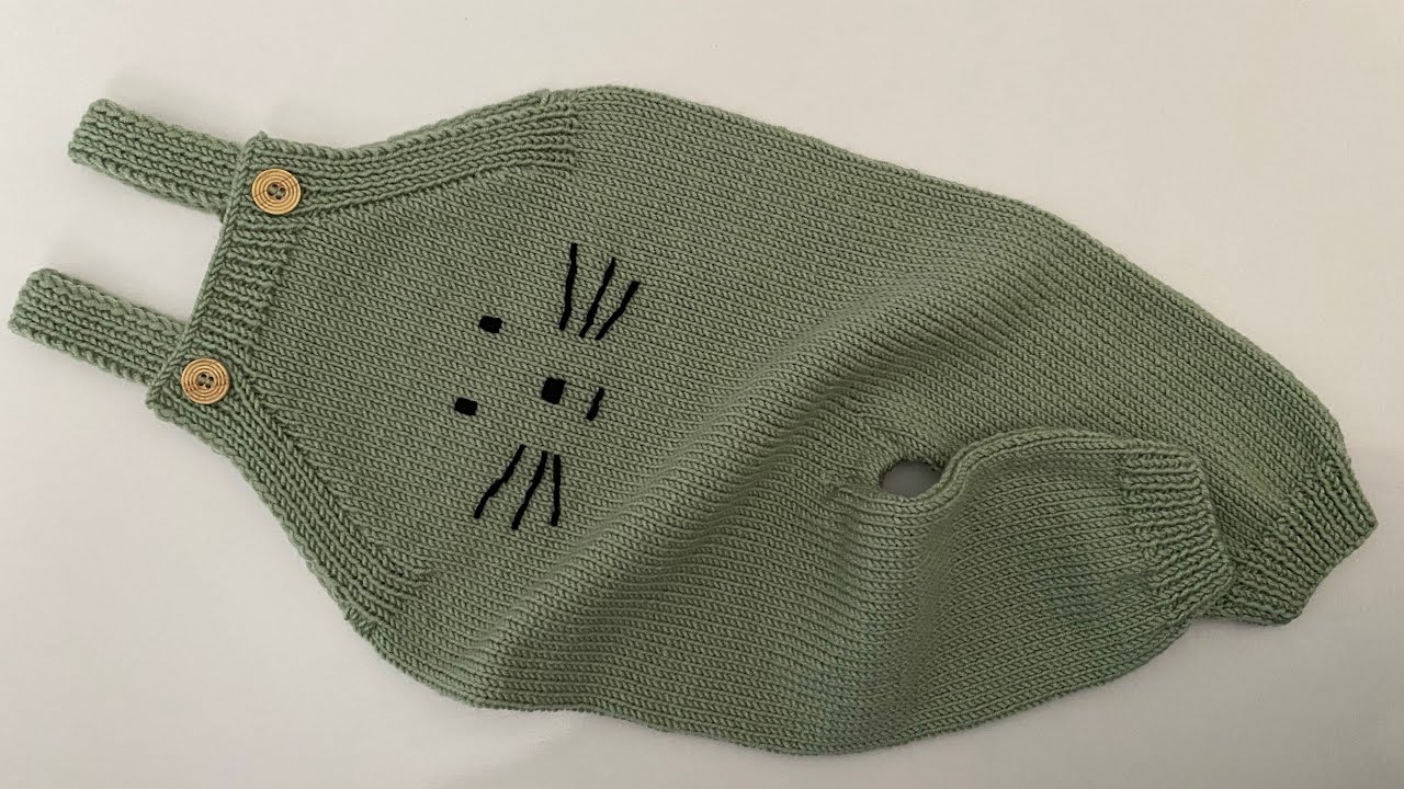 Kedili askılı salopet tulum / kolay örgü askılı tulum