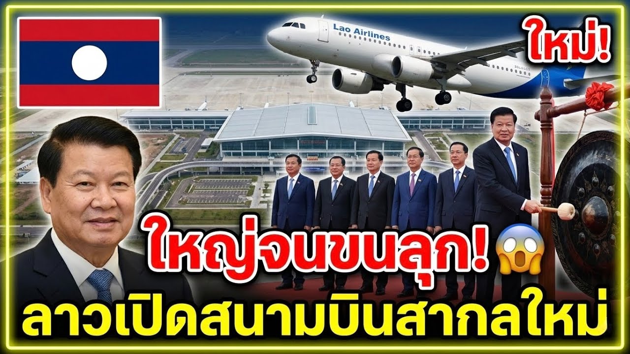 ข่าวด่วน! ใหญ่จนขนลุก! ลาวเปิดสนามบินสากลใหม่สุดยิ่งใหญ่อลังการสุดๆ..🔥😱