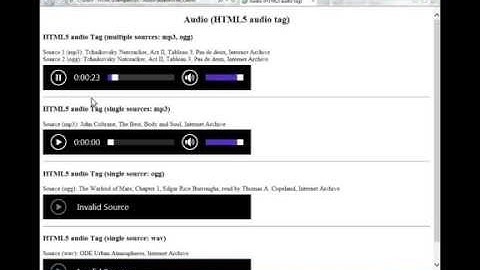HTML Audio (HTML5 audio tag)