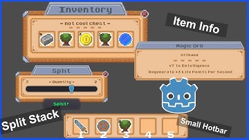 Godot 3 Inventory Tutorial | Base Item, Split Stack & Display Info | Part 3