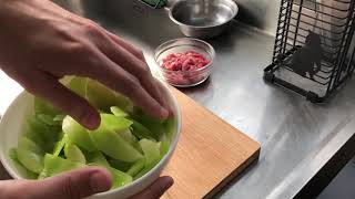 肉絲炒萵筍／Ａ菜心 Fried celtuce with shredded pork