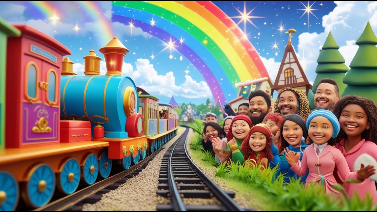 🚂🌾 Choo Choo Train in Village Song for Kids | Fun Train Adventure Nursery Rhyme 🎶✨