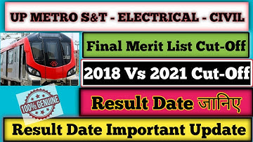 UP METRO MAINTAINER 2021 RESULT DATE✨UPMRC S & T- ELECTRICAL-CIVIL 2021 Cut-off men & women✨big news