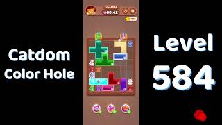Catdom Level 584 walkthrough | Color Hole 🐱🕳️| Solutionguruji