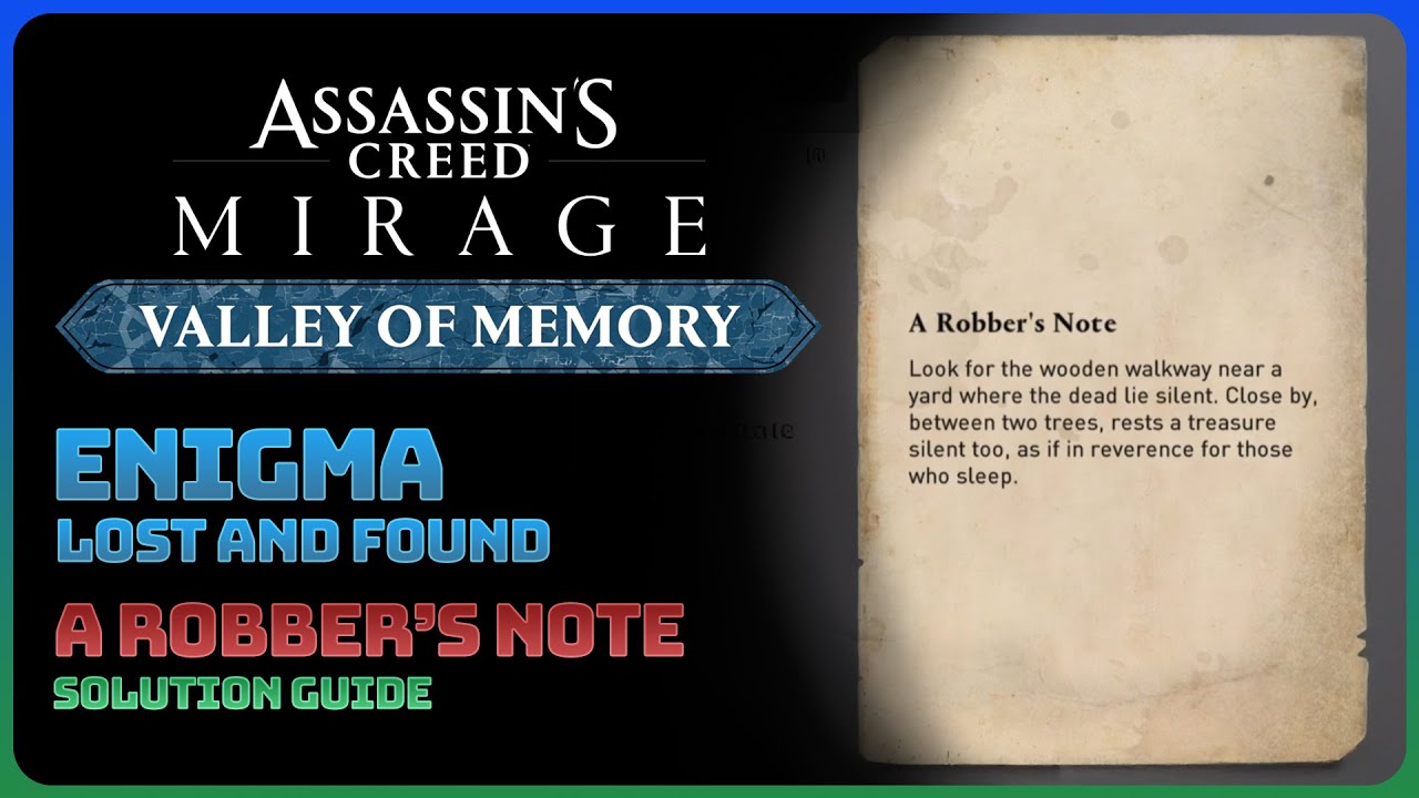 Assassin's Creed Mirage: Valley of Memory - A Robber's Note (Enigma ...