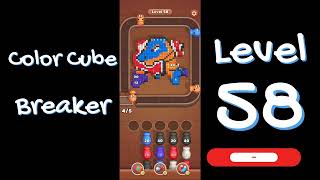 Color Cube Breaker Level 58 Gameplay 🎮 | Smash Cubes Puzzle Game | Go Answer