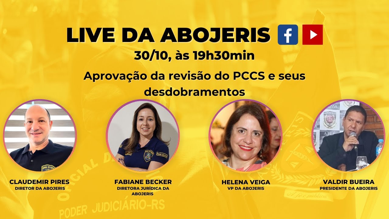 Live da Abojeris • 30/10 - Aprovação da revisão do PCCS e seus desdobramentos