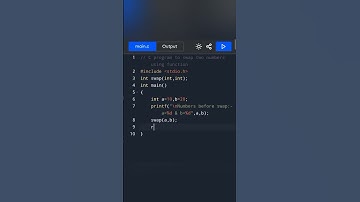 Swap two numbers using function in C programming #c #coding #codingtutorial #programming #function