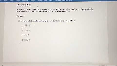 Elements, Sets, & Introduction to Set Notation