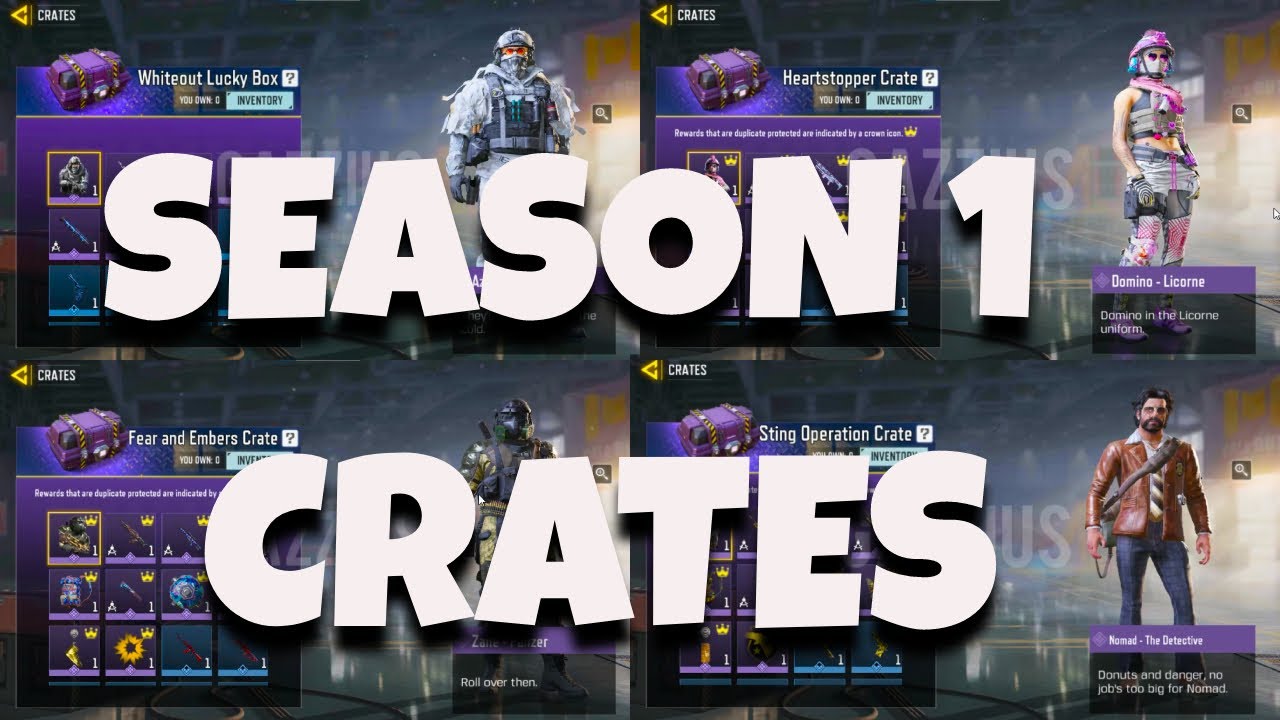 SEASON 1 ALL CRATES ITEM SHOWCASE | CODM | SEASON 1 (2022) LEAKS