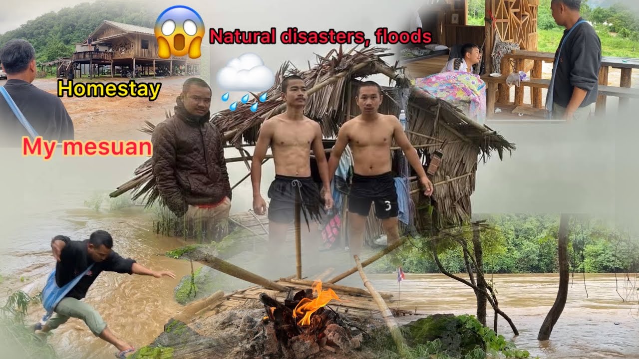 Heavy flooding in our home and homestay my mesuan 😱🌊💦🌧️🐳🏞️⛰️