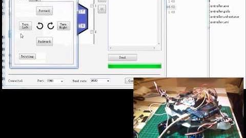 Mini - Hexapod Robot controlled by VB (visual basic)  program via USB (serial) connection