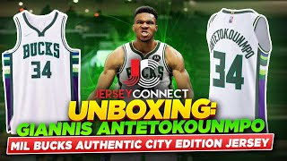 UNBOXING: Giannis Antetokounmpo Milwaukee Bucks Authentic City Edition Jersey | 75th Anniversary |