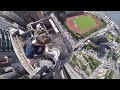 Climbing the bank of communications tower