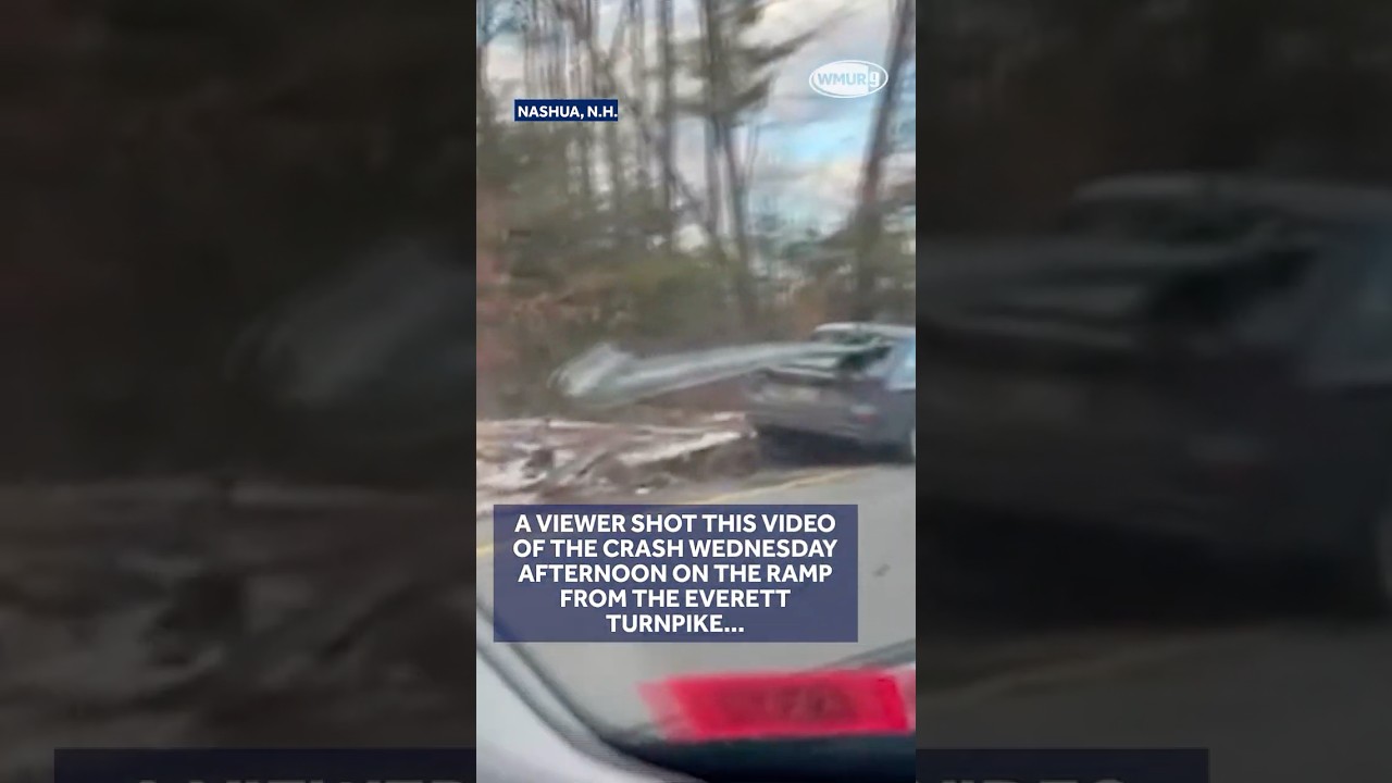 Wild crash: Guardrail impales car in Nashua, New Hampshire