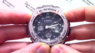 Часы Casio G-SHOCK GST-W110-1A [GST-W110-1AER] - Инструкция, как настроить