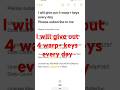 I will give out 4 warp+ keys every day #shorts
