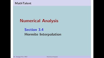 MathTalent Numerical Analysis Sec 3.4 Hermite Interpolation
