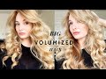 HOW TO GET BIG VOLUMIZED HAIR// with LOOSE CURLS// using minimal products