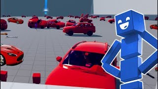 TENTE NÃO SER ATROPELADO PELOS CARROS DE BORRACHA! (Fun with Ragdolls: The Game)