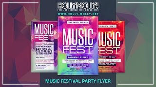 Free Flyer Template for Party Events - Making Of [with download link]