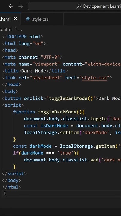 Dark mode using Local storage in javascript..#javascript #programming # ...